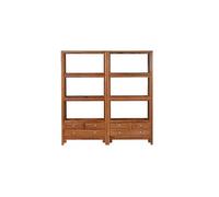 CUISGOR Bibliothèque en bois de style chinois - Bibliothèque d'étude - Armoire de rangement - Armoire basse