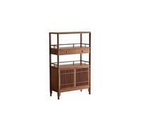 CUISGOR Bibliothèque en bois de style chinois pour salon de thé, présentoir à livres, armoire de rangement, bibliothèque