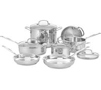 CUISINART -77-11G- Batterie de Cuisine de 11 pièces en Acier Inoxydable - Collection Chef's Classic, Silver