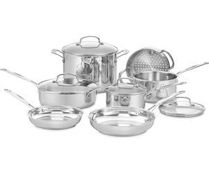 Cuisinart -77-11G- Batterie de Cuisine de 11 pièces en Acier Inoxydable - Collection Chef's Classic, Silver