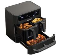 Cuisinart Tri Zone Air fryer et Four 13,6 L | Sans PFAS | 3 zones: 2x4,3 L+5 L | 9 fonctions: airfry, rôtir, griller, four, réchauffer, déshydrater, pizza, pain, manuel | Noir Fenêtre
