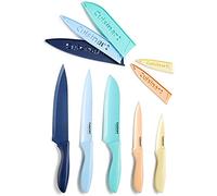 Cuisinart C55-10PCERM Lot de 10 couteaux avec revêtement en céramique avec protège-lames (5 couteaux et 5 couvercles de couteaux) Multicolore