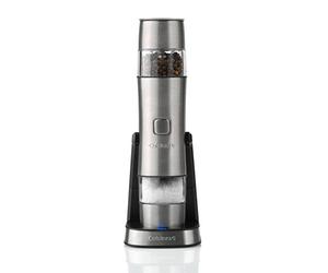 Cuisinart Ensemble moulin à poivre et sel électrique rechargeable, pas besoin de piles, charge de 20 minutes, bouchon de mesure réglable, réglage de la mouture Argenté
