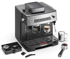 Cuisinart® Espresso | Moudre, Tasser, Infuser | Espresso, Americano, Cold Brew | Mousseur à lait | Moulin 16 réglages | 20 bars | Réservoir 2,2L | Mug voyage | De la graine à la tasse