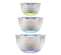 Cuisinart Lot de 3 bols mélangeurs en acier inoxydable avec base antidérapante, 1,5 l, 3 l et 5 l
