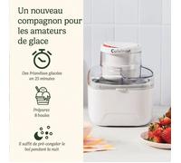 Cuisinart Sorbetière ICEM10E - Blanc, 475 ml, 12 W, Prépare glaces et sorbets en 25 min, Facile à nettoyer