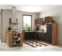 Cuisine Angle Cuisine De L’Île Cuisine Intégrée Chêne Gris Aide 280 CM respekta