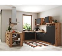 Cuisine Angle Cuisine Îlot Cuisine Intégrée Chêne Gris Hilde 310 CM Respekta