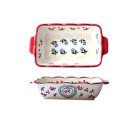 Cuisine Assiette à dîner plat de cuisson maison 600ML grande capacité Double oreille assiette en céramique Pâtisserie