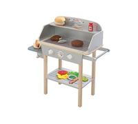 Cuisine barbecue pour enfant - - Bois massif - 14 accessoires - Gris / Naturel
