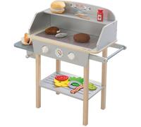 Cuisine barbecue pour enfant - ROBA - Bois massif - 14 accessoires - Gris / Naturel