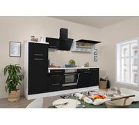 Cuisine Bloc Cuisine 280 cm Blanc Noir respekta Premium, Équipement Intégré