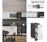 Cuisine Bloc cuisine Cuisine intégrée R-Line 240 cm anthracite blanc Vicco