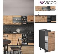 Cuisine Bloc cuisine Cuisine intégrée R-Line 240 cm anthracite chêne Vicco