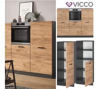 Cuisine Bloc cuisine Cuisine intégrée R-Line anthracite chêne Vicco