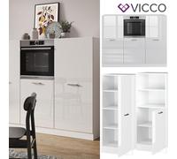 Bloc cuisine R-Line, 180 cm sans plan de travail, blanc brillant/blanc, Vicco