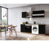Cuisine Blocs Vides Structure Machine à Laver Chêne Noir Merle 220 CM respekta