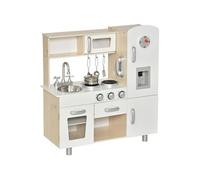Cuisine bois jeu d'imitation - cuisine enfant - nombreux accessoires & rangements inclus - MDF pin blanc chêne clair