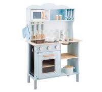 New Classic Toys Cuisine Électrique Enfant en Bois Jeu d’Imitation Educative pour Enfants Bon Appetit Bleu Fait du Son