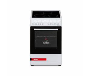 Cuisine Capacité 48L, Four électrique à 4 fonctions, Vitrocéramique 3 feux, porte four double verre, plateau et grille chromée, couleur blanche, arrêt automatique sécurité FFD, A