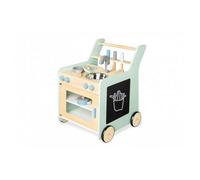 Cuisine chariot pour enfant - Pinolino - Vert pastel/turquoise - Bois - 45x48x58cm