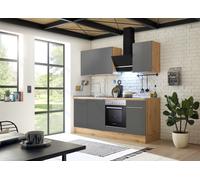 Cuisine Coin Bloc Marleen Premium 220 CM Gris Artisan Chêne respekta