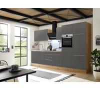 Cuisine Coin Bloc Marleen Premium 340 CM Gris Artisan Chêne respekta