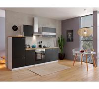 Cuisine Coin Blocs Vides Intégrée Blanc Noir Malia 280 CM respekta