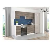 Cuisine Compacte Modulable Sonoma Sombre - Leco 180 cm