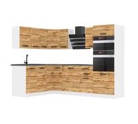 Cuisine Complète - B BELINI GROUP - MELANIE - Chêne Wotan - Finition Ultra-Brillante - Système Silencieux