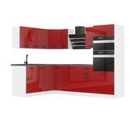 Cuisine Complète - B BELINI GROUP - MELANIE - Rouge Très Brillant - Design Contemporain - 360 cm x 360 cm