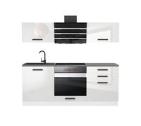 Cuisine Complète - B BELINI GROUP - Modèle SOPHIA - 180 cm - Bois - Ultra-brillant