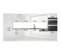 Cuisine Complète - B BELINI GROUP - NAOMI - 360 cm - Blanc Très Brillant - Design Contemporain