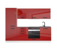 Cuisine Complète - B BELINI GROUP - SANDY - 240 cm - Rouge Très Brillant - Système PRO +