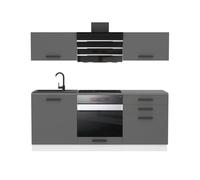 Cuisine Complète - B BELINI GROUP - SOPHIA - Argent Mat - 240x60 cm - Design Contemporain