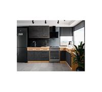 Cuisine complete d'angle 268 x 148 cm - Angle réversible - Décor chene et gris matera - Plan de travail non inclus