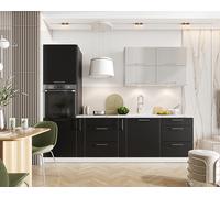 Cuisine complète emplacement pour four encastrable 270 cm couleur noire - KATIA