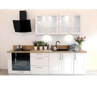 Cuisine complète emplacement pour four encastrable blanc brillant 240 cm - MIA