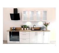 Cuisine complète emplacement pour four encastrable blanc brillant 240 cm - MIA