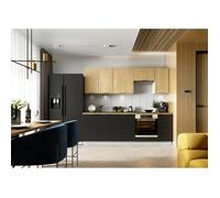 Cuisine complète LUNA 240 cm emplacement four encastrable - chêne / noir