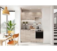 Cuisine complète MILA 6 éléments couleur sonoma avec plan de travail inclus - Longueur 180 cm