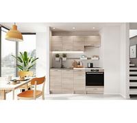 PEGANE Cuisine complète Mila 6 éléments Couleur Sonoma avec Plan de Travail Inclus - Longueur 180 cm