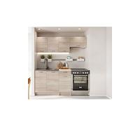 Cuisine complete Mila de 5 elements Mila couleur chene sonoma avec plan de travail inclus - Longueur 120/180 cm --