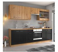 Cuisine complète moderne noir et bois 260cm ODESSA