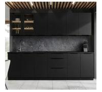 Cuisine complète moderne noire 260cm MAO