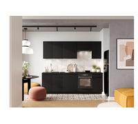 Cuisine complète Mona 8 éléments couleur noir avec plan de travail inclus - Longueur 180/240 cm - -