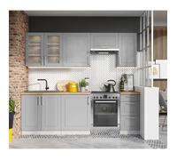 Cuisine complète Nela 7 éléments couleur gris mat - Longueur 180-240 cm