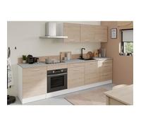 Cuisine complète OSLO - L 300 cm - Décor chêne - Plan de travail inclus