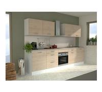 Cuisine complète OSLO - L 300 cm - Décor chêne - Plan de travail inclus Marron G