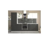 Cuisine complete PREGO L 270 cm Graphit Plan de travail 210 cm inclus Gris Gris